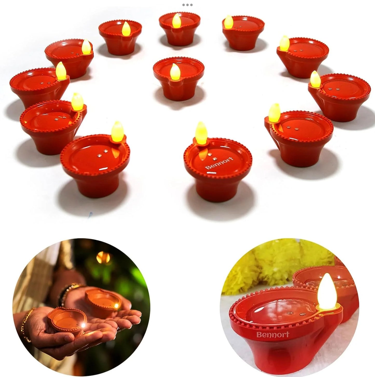 LED Light Water Sensor Diyas Plastic with, Ambient Lights, (Pack of 6/12/18/24)
