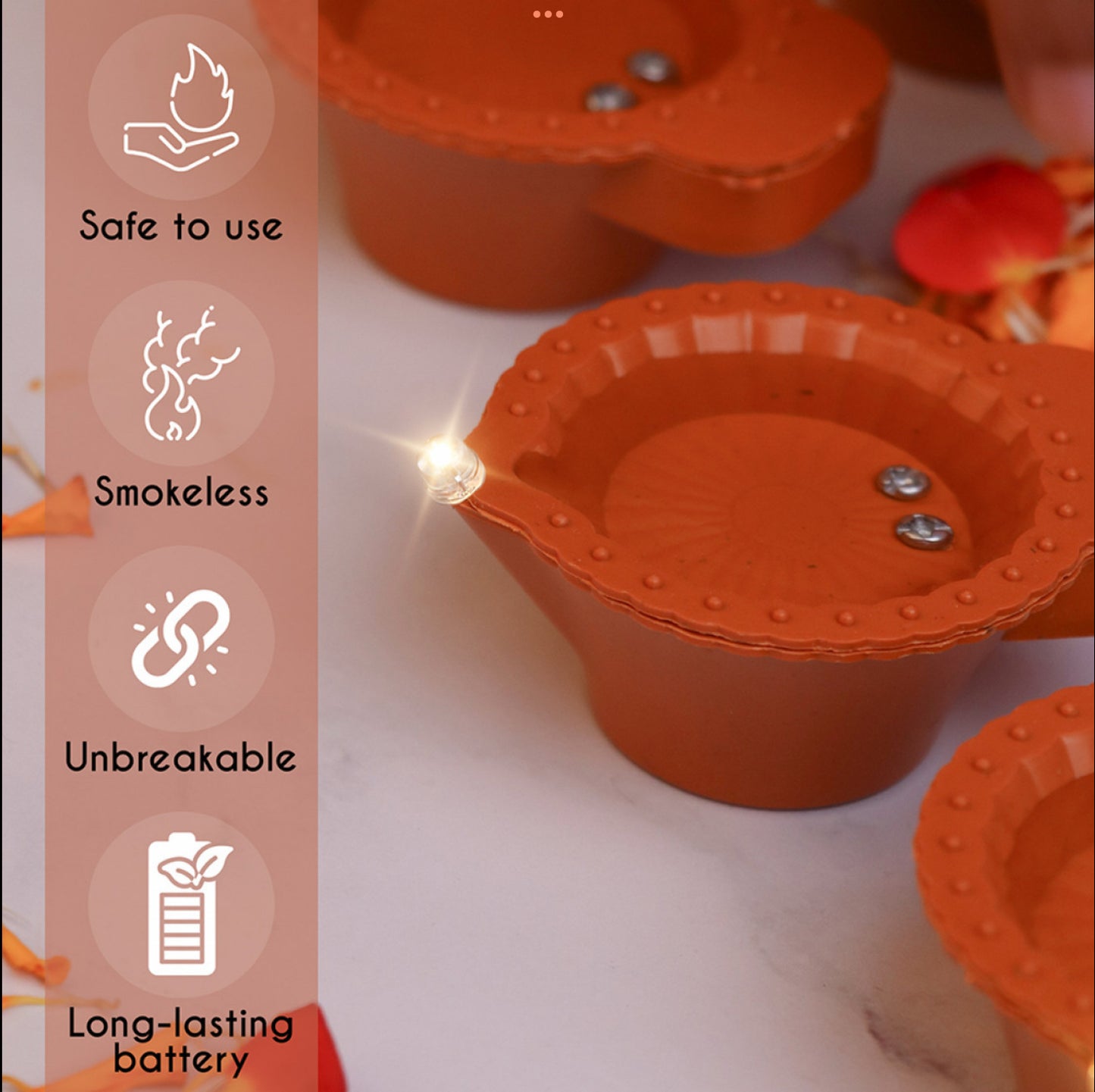 LED Light Water Sensor Diyas Plastic with, Ambient Lights, (Pack of 6/12/18/24)
